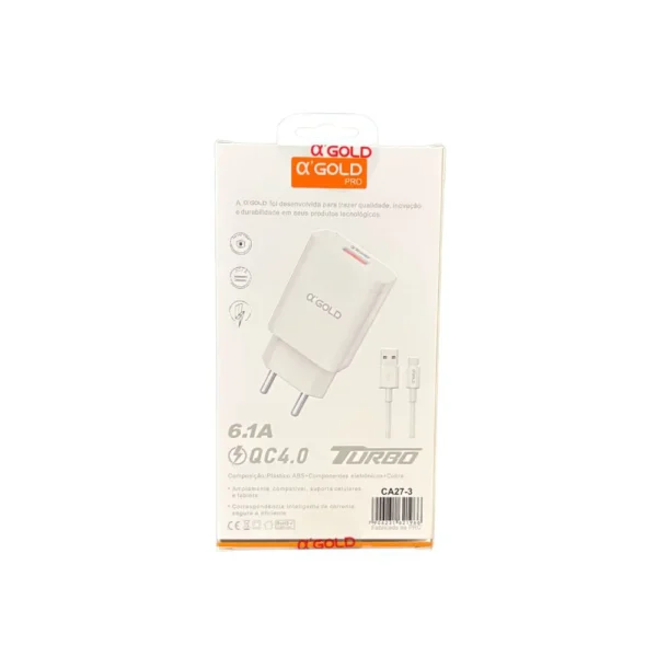 Kit Carregador A'Gold 6.1A Turbo QC 4.0