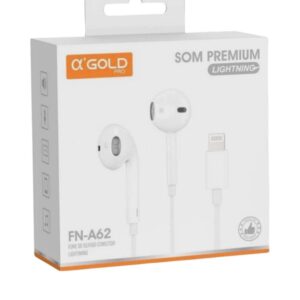Fone de Ouvido com Fio A'Gold FN-A62 Lightning